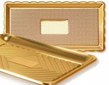 Tálcák Négyszögletes, arany színű műanyag tálcák