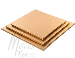 Tortadobok és -állványok Négyzet alakú arany színű tortadobok