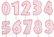 Gyertyák Rózsaszín csillámos számgyertyák