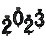 Gyertyák Fekete nagy számgyertyák