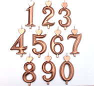 Gyertyák Bronz színű nagy számgyertyák