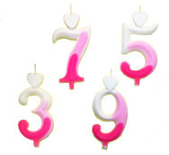 Gyertyák Rózsaszín MIX nagy számgyertyák