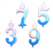 Gyertyák Kék MIX nagy számgyertyák
