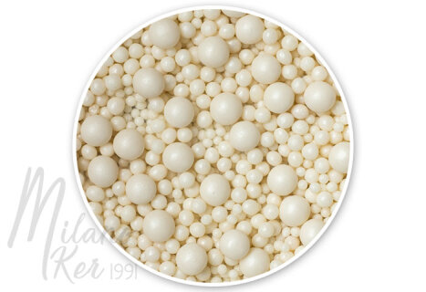 Fehér cukorgyöngy válogatás 200 g