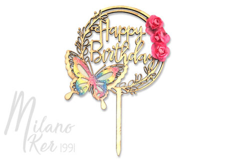 "Happy Birthday" feliratú tortabeszúró, 1 db